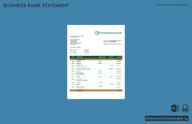 Beispiel für einen Geschäftsbericht der First Commercial Bank (Word- und PDF-Datei)